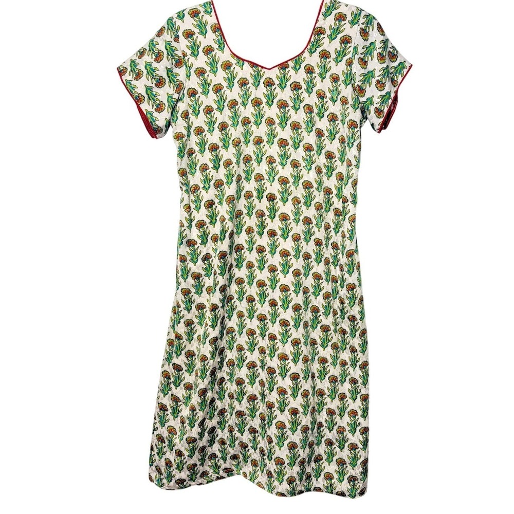 Vintage Handmade Floral Midi Dress Large‎ Artisan Folk Prairie Cottage Lagenlook